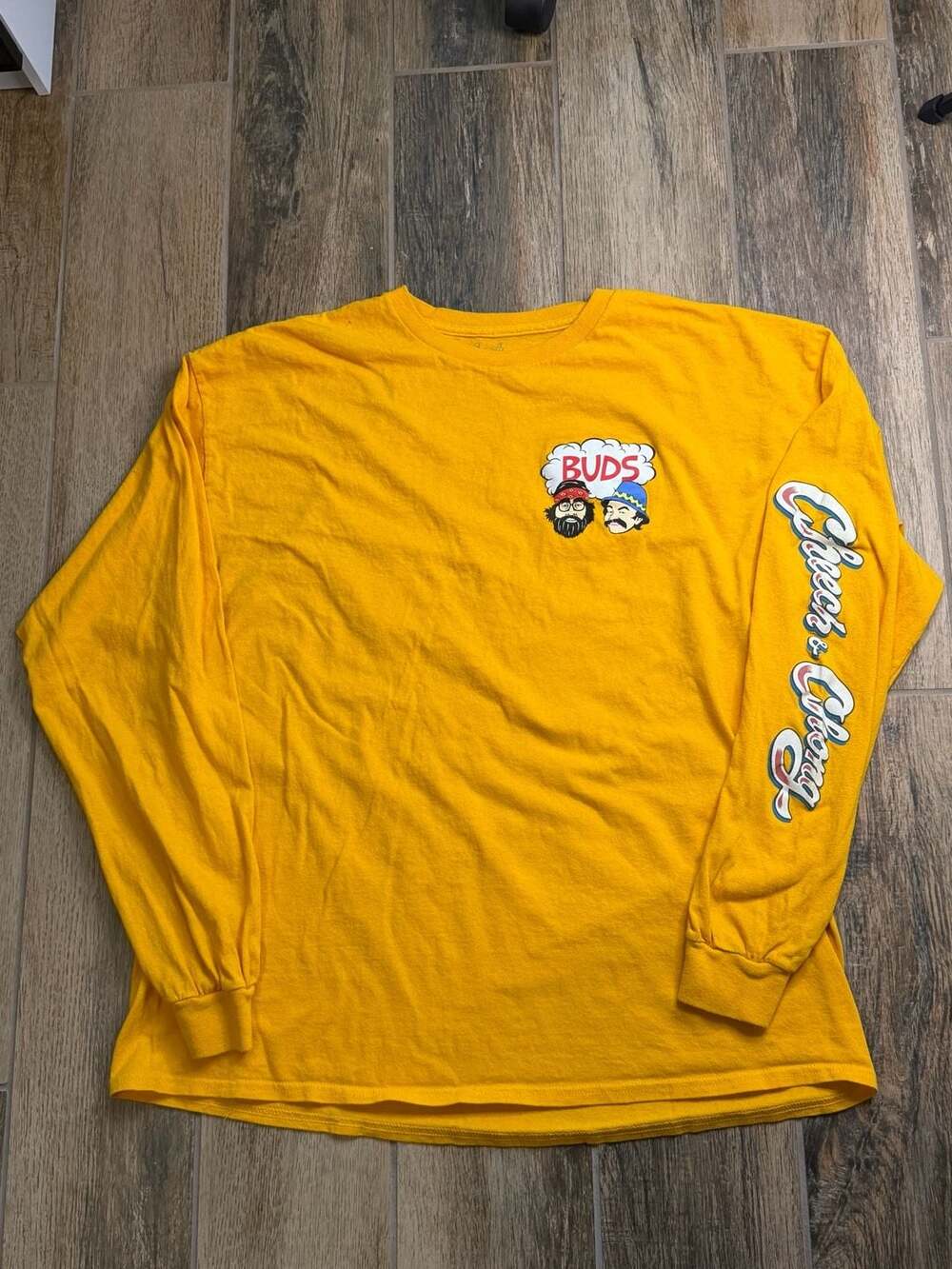 Mad Engine Cheech & Chong Buds Graphic Long Sleeve T-Shirt Yellow